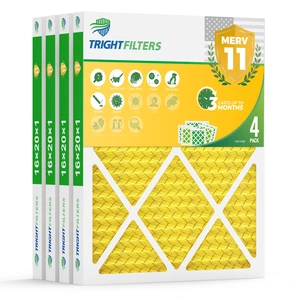 16x20x1 Air Filter 4 Pack, MERV 11 Dust & Pet Dander Defense Electrostatic Pleated HVAC AC Furnace Filters Replacement for Home (Actual Size 15.67x19.69x0.79 in) 16x20x1 Air Filter 4 Pack, MERV 11 Dust & Pet Dander Defense Electrostatic Pleated HVAC AC Furnace Filters Replacement for Home (Actual Size 15.67x19.69x0.79 in)