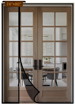 Reversible Side Opening Magnetic Screen Door for Sliding & French Doors,Upgraded PETG Mesh Anti-Tearing, Heavy Duty & Strong Magnetic, Pet and Kid Friendly - Screen Size 76"x82" Reversible Side Opening Magnetic Screen Door for Sliding & French Doors,Upgraded PETG Mesh Anti-Tearing, Heavy Duty & Strong Magnetic, Pet and Kid Friendly - Screen Size 76"x82"