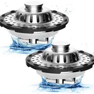 2PCS Universal Metal Bathtub Drain Stopper, with Top Hair Catcher, Chrome Shower Drain Tub Stopper with Stainless Steel Visible Filter Basket, Upgraded 3 in 1 Pop-up Drain Plug for 1.5 to 2.4" Hole 2PCS Universal Metal Bathtub Drain Stopper, with Top Hair Catcher, Chrome Shower Drain Tub Stopper with Stainless Steel Visible Filter Basket, Upgraded 3 in 1 Pop-up Drain Plug for 1.5 to 2.4" Hole