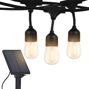 Ambience Pro 27 Ft Solar Powered Outdoor String Lights - Commercial Grade Waterproof Patio Lights with Edison Bulbs, Shatterproof LED String Lights for Patio - 1W, Warm White, 12 Bulbs Ambience Pro 27 Ft Solar Powered Outdoor String Lights - Commercial Grade Waterproof Patio Lights with Edison Bulbs, Shatterproof LED String Lights for Patio - 1W, Warm White, 12 Bulbs