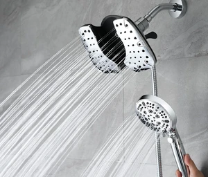 Rain Shower Head with Filtered Handheld Spray Combo Chrome 1.8 GPM 10 Rainfall Showerhead with 9-Spray Detachable Handheld, High Pressure, ON/OFF Switch, 15-Stage Filter, Jet for Cleaning Rain Shower Head with Filtered Handheld Spray Combo Chrome 1.8 GPM 10 Rainfall Showerhead with 9-Spray Detachable Handheld, High Pressure, ON/OFF Switch, 15-Stage Filter, Jet for Cleaning