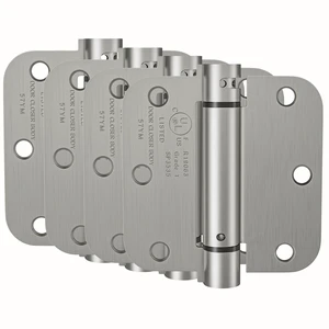 4 Pack Brushed Nickel Self Closing Door Hinges, 3.5 Inch 5/8'' Radius Corners Spring Door Hinge, Adjustable Tension for Garage, Front Door, Back Door, UL Listed, for Left and Right Hand Door 4 Pack Brushed Nickel Self Closing Door Hinges, 3.5 Inch 5/8'' Radius Corners Spring Door Hinge, Adjustable Tension for Garage, Front Door, Back Door, UL Listed, for Left and Right Hand Door