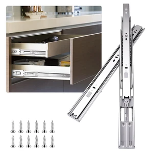 22 inch Drawer Slides 4 Pairs (8pcs) Soft Self Close Full Extension Ball Bearing Drawer Rails Side Mount Metal Dresser Runners for File Cabinet Trash Can Kitchen Wardrobe Glides 22" 100 LB Capacity 22 inch Drawer Slides 4 Pairs (8pcs) Soft Self Close Full Extension Ball Bearing Drawer Rails Side Mount Metal Dresser Runners for File Cabinet Trash Can Kitchen Wardrobe Glides 22" 100 LB Capacity