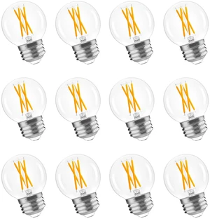 E26 G16.5 Globe LED Edison Bulb, 60W Equivalent, 2700K Warm White Round Globe Bulbs, 6W 600LM, 90+ CRI, Chandeliers, Ceiling Fan, Vanity & Pendant Lights, Dimmable, 12 Pack E26 G16.5 Globe LED Edison Bulb, 60W Equivalent, 2700K Warm White Round Globe Bulbs, 6W 600LM, 90+ CRI, Chandeliers, Ceiling Fan, Vanity & Pendant Lights, Dimmable, 12 Pack