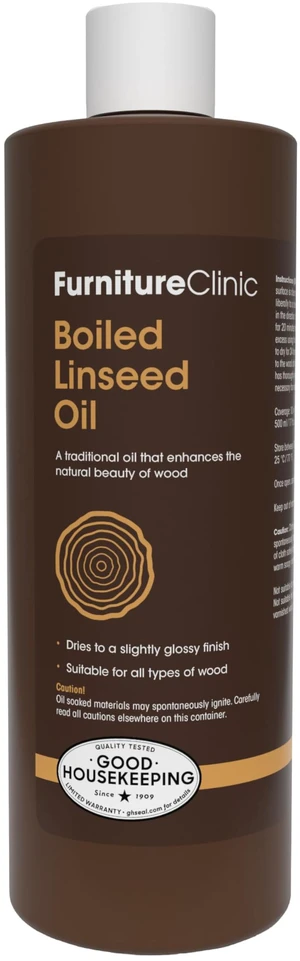 Boiled Linseed Oil | 500ml / 17 Fl Oz | Refined Oil for Wood, Stone & Metal | Fast Drying Glossy Finish | Restore & Protect | for Tables, Cabinets, Handles, & More Boiled Linseed Oil | 500ml / 17 Fl Oz | Refined Oil for Wood, Stone & Metal | Fast Drying Glossy Finish | Restore & Protect | for Tables, Cabinets, Handles, & More