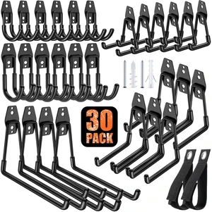 MKRUI 30-Pack Garage Hooks for Storage & Hanging Items, Save Space Hangs Bikes, Ladders, Ropes, Hoses, Tools; for Garage, Warehouse, Shop, Shed, Yard MKRUI 30-Pack Garage Hooks for Storage & Hanging Items, Save Space Hangs Bikes, Ladders, Ropes, Hoses, Tools; for Garage, Warehouse, Shop, Shed, Yard