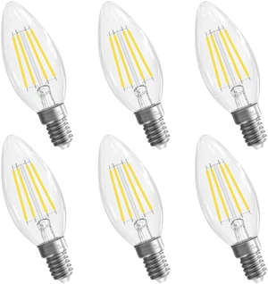 Candelabra Light Bulbs 5000K Daylight, 60W Equivalent, E12 LED Bulb LED Chandelier Bulbs, 6 Pack B10 Candle Bulb, 90+CRI, 600LM, Clear Glass, Non-Dimmable Candelabra Light Bulbs 5000K Daylight, 60W Equivalent, E12 LED Bulb LED Chandelier Bulbs, 6 Pack B10 Candle Bulb, 90+CRI, 600LM, Clear Glass, Non-Dimmable
