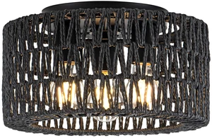 Rattan Ceiling Light Fixture, 3-Light Bohemian Modern Woven Ceiling Light, Black Boho Flush Mount Ceiling Light for Bedroom Living Room Dining Room, Bulb Not Included Rattan Ceiling Light Fixture, 3-Light Bohemian Modern Woven Ceiling Light, Black Boho Flush Mount Ceiling Light for Bedroom Living Room Dining Room, Bulb Not Included