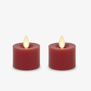 2-Pack Moving Flame LED Flameless Tealight (2" x 2") Battery Operated Plastic LED Flameless Tea Light (Holiday Red) 2-Pack Moving Flame LED Flameless Tealight (2" x 2") Battery Operated Plastic LED Flameless Tea Light (Holiday Red)