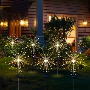Christmas Solar Garden Firework Lights Outdoor Waterproof 6 Pack Solar Powered Art Stake Twinkle Lighting for Outside Decor, 120 LED Warm White Christmas Solar Garden Firework Lights Outdoor Waterproof 6 Pack Solar Powered Art Stake Twinkle Lighting for Outside Decor, 120 LED Warm White