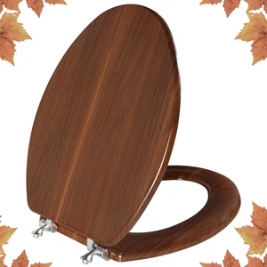 Wood Toilet Seat with Zinc Alloy Hinges (Elongated, Walnut) Elongated Toilet Seat, Anti-Pinch Bumpers, Adjustable Hinges, Easy to Install and Clean Wood Toilet Seat with Zinc Alloy Hinges (Elongated, Walnut) Elongated Toilet Seat, Anti-Pinch Bumpers, Adjustable Hinges, Easy to Install and Clean