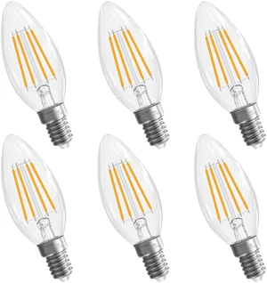 Candelabra Light Bulbs, 60W Equivalent, E12 LED Bulb, 2700K Soft White LED Chandelier Bulb, 6 Pack B10 Candle Bulbs, 90+CRI, 600LM, Clear Glass, Non-Dimmable Candelabra Light Bulbs, 60W Equivalent, E12 LED Bulb, 2700K Soft White LED Chandelier Bulb, 6 Pack B10 Candle Bulbs, 90+CRI, 600LM, Clear Glass, Non-Dimmable