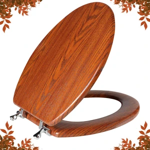Wood Toilet Seat with Zinc Alloy Hinges (Elongated, Brownish Yellow) Elongated Toilet Seat, Anti-Pinch Bumpers, Adjustable Hinges, Easy to Install and Clean Wood Toilet Seat with Zinc Alloy Hinges (Elongated, Brownish Yellow) Elongated Toilet Seat, Anti-Pinch Bumpers, Adjustable Hinges, Easy to Install and Clean