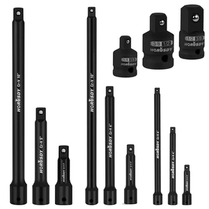 12Pcs Socket Extension Set, 1/4", 3/8" and 1/2" Impact Drive Socket Extension, Socket Adapters, Drive Tool Accessory, CR-V Steel 12Pcs Socket Extension Set, 1/4", 3/8" and 1/2" Impact Drive Socket Extension, Socket Adapters, Drive Tool Accessory, CR-V Steel