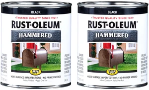 Stops Rust Brush On Protective Enamel Paint, Hammered Black Rust and Corrosion Resistant, Indoor and Outdoor Durability, Beautiful Finish on Metal, Wood and More, Quart, 2 Pack Stops Rust Brush On Protective Enamel Paint, Hammered Black Rust and Corrosion Resistant, Indoor and Outdoor Durability, Beautiful Finish on Metal, Wood and More, Quart, 2 Pack