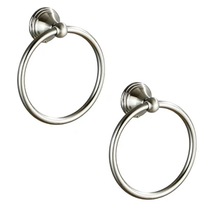 Towel Ring for Bathroom, Brushed Nickel Hand Towel Holder 2 Pack, Bathroom Accessories and Towel Racks for Bathroom Wall Mount Towel Ring for Bathroom, Brushed Nickel Hand Towel Holder 2 Pack, Bathroom Accessories and Towel Racks for Bathroom Wall Mount