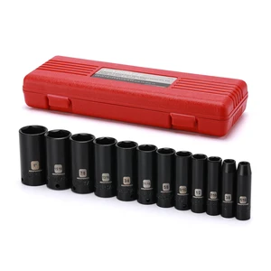 12 Pieces 3/8-Inch Drive Deep Impact Socket Set, 5/16 to 1 inch, CR-V, SAE, 6 Point, Deep, 12 Pieces 3/8" Dr. Socket 12 Pieces 3/8-Inch Drive Deep Impact Socket Set, 5/16 to 1 inch, CR-V, SAE, 6 Point, Deep, 12 Pieces 3/8" Dr. Socket