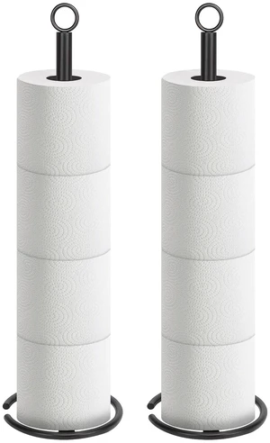 Bath Toilet Paper Holder Stand, Freestanding Tissue Paper Storage with Reserve, Space Toilet 4 Rolls Holder for Bathroom/Kitchen Countertop-All Metal (2 Pack, Matte Black) Bath Toilet Paper Holder Stand, Freestanding Tissue Paper Storage with Reserve, Space Toilet 4 Rolls Holder for Bathroom/Kitchen Countertop-All Metal (2 Pack, Matte Black)