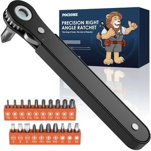 Right Angle Screwdriver Set: Mini Ratchet Screwdriver with Low Profile Offset Handle, Tamper Proof Torx, Hex Bits, Square Drive Bit, EDC Tool Set for Tight Spaces, Christmas Gifts for Men Dad Husband Right Angle Screwdriver Set: Mini Ratchet Screwdriver with Low Profile Offset Handle, Tamper Proof Torx, Hex Bits, Square Drive Bit, EDC Tool Set for Tight Spaces, Christmas Gifts for Men Dad Husband