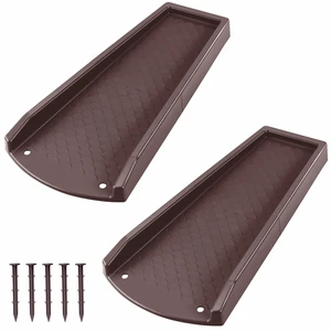 Splash Blocks for Gutters Downspouts, 24" Downspout Extensions for Rain Water Drainage, Thickened Gutter Splash Guard with Fixing Piles(2 Pack, Brown) Splash Blocks for Gutters Downspouts, 24" Downspout Extensions for Rain Water Drainage, Thickened Gutter Splash Guard with Fixing Piles(2 Pack, Brown)