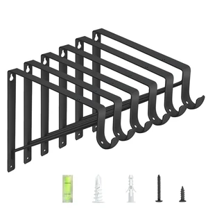 6-Pack Closet Rod Bracket, 10.8x10.8Inch Closet Shelf Brackets Heavy Duty Wall Mounted, Matte Black Steel Closet Rod Support Brackets Holder, 300 Lbs Load Capacity with Anchors Screws 6-Pack Closet Rod Bracket, 10.8x10.8Inch Closet Shelf Brackets Heavy Duty Wall Mounted, Matte Black Steel Closet Rod Support Brackets Holder, 300 Lbs Load Capacity with Anchors Screws
