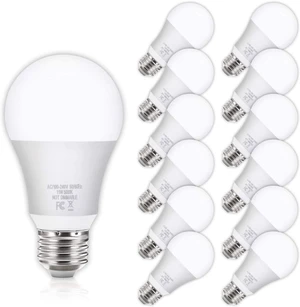LED Light Bulbs 100W Equivalent 1100 Lumens, A19 11W 5000K Daylight White Non-Dimmable, Super Bright No Flicker Standard E26 Edison Screw Bulbs for Home, Bedroom, Office Lamp, 12-Pack LED Light Bulbs 100W Equivalent 1100 Lumens, A19 11W 5000K Daylight White Non-Dimmable, Super Bright No Flicker Standard E26 Edison Screw Bulbs for Home, Bedroom, Office Lamp, 12-Pack
