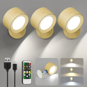 LED Wall Mounted Lights 3 Pcs with Remote, Wall Sconces Lamp 3000mAh Rechargeable Battery Operated, 3 Color Temperatures & Dimmable Magnetic 360° Rotation Cordless Light for Bedroom Reading LED Wall Mounted Lights 3 Pcs with Remote, Wall Sconces Lamp 3000mAh Rechargeable Battery Operated, 3 Color Temperatures & Dimmable Magnetic 360° Rotation Cordless Light for Bedroom Reading