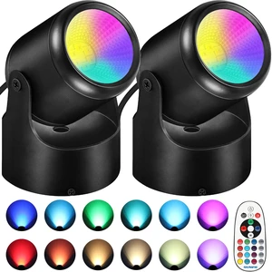 RGBW Christmas Spot Lights Indoor 6W Up Lights Indoor with Remote Control 16 Color Changing Uplighting Indoor 120V LED Spotlight Indoor Dimmable Uplights Indoor for Parties Plant Decor, 2 Pack RGBW Christmas Spot Lights Indoor 6W Up Lights Indoor with Remote Control 16 Color Changing Uplighting Indoor 120V LED Spotlight Indoor Dimmable Uplights Indoor for Parties Plant Decor, 2 Pack