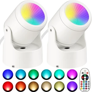 6W RGBW Uplighting Indoor Color Changing Up Lights Indoor with Remote Dimmable LED Spot Lights for Home Aluminum Accent Lighting for Party Plant Decor with 5.9 FT Plug Cord, 2 Pack 6W RGBW Uplighting Indoor Color Changing Up Lights Indoor with Remote Dimmable LED Spot Lights for Home Aluminum Accent Lighting for Party Plant Decor with 5.9 FT Plug Cord, 2 Pack