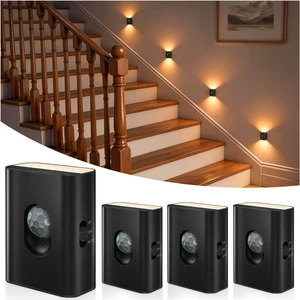 Rechargeable Stair Lights Indoor, Magnetic Motion Sensor Night Light Mini Warm White LED Stick On Lights for Hallway, Stairway, Bathroom, Bedroom, Kitchen, Closet and Cabinet(4 Pack) Rechargeable Stair Lights Indoor, Magnetic Motion Sensor Night Light Mini Warm White LED Stick On Lights for Hallway, Stairway, Bathroom, Bedroom, Kitchen, Closet and Cabinet(4 Pack)