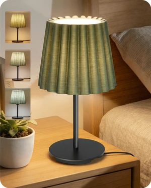 Small Bedside Table Lamp, Dimmable Table Lamp with 3 Adjustable Color Temperatures, Nightstand Lamp with a Dimmable Bulb, E26 Base, for Bedroom, Study, Desk, Green and Black J15TL05 Small Bedside Table Lamp, Dimmable Table Lamp with 3 Adjustable Color Temperatures, Nightstand Lamp with a Dimmable Bulb, E26 Base, for Bedroom, Study, Desk, Green and Black J15TL05