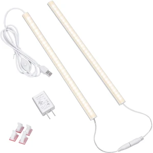 LED Under Cabinet Lighting, 2pcs x 12 Inch Dimmable, USB Plug-in Under Counter Lights with Memory Function, Natural White 4000K LED Under Cabinet Lighting, 2pcs x 12 Inch Dimmable, USB Plug-in Under Counter Lights with Memory Function, Natural White 4000K