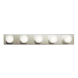 5-Light Vanity Light, Brushed Nickel Linear vanity light for bathroom mirrors and powder rooms (2" x 30" x 4.25"), 625NI - Vanity Lighting Fixtures 5-Light Vanity Light, Brushed Nickel Linear vanity light for bathroom mirrors and powder rooms (2" x 30" x 4.25"), 625NI - Vanity Lighting Fixtures