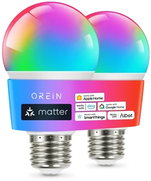 Matter Smart Light Bulb, A19 RGBTW Color Changing Light Bulbs, 2 Pack Works with Alexa/Apple Home/Google Home/SmartThings800lm 60W Equivalent Alexa Light Bulbs, E26 Base 2.4Ghz WiFi LED Bulbs Matter Smart Light Bulb, A19 RGBTW Color Changing Light Bulbs, 2 Pack Works with Alexa/Apple Home/Google Home/SmartThings800lm 60W Equivalent Alexa Light Bulbs, E26 Base 2.4Ghz WiFi LED Bulbs