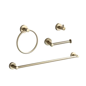 Bathroom Accessory Set Brushed Gold 4 Pieces Towel Rack Set Bathroom Accessory Set Brushed Gold 4 Pieces Towel Rack Set