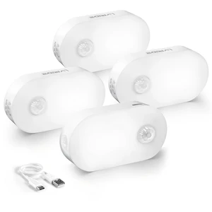 Rechargeable Battery Night Light with Motion Sensor, Portable, Auto-Off, Dimmable for Bathroom, Bedroom, Kitchen, Stairs, Hallway, Pets, Travel, 4-Pack, Cool White Rechargeable Battery Night Light with Motion Sensor, Portable, Auto-Off, Dimmable for Bathroom, Bedroom, Kitchen, Stairs, Hallway, Pets, Travel, 4-Pack, Cool White