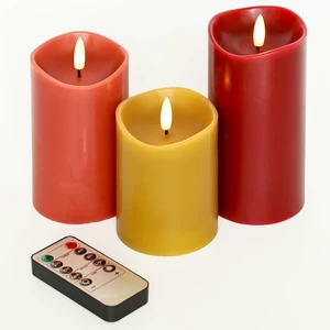 Fall Decor, Fall Decorations for Home, Flameless Pillar Candles, Set of 3 Autumn Decor for Table, Room, Kitchen, Real Wax, Battery Operated, LED, Remote and Timer, Bordeaux, Terracotta & Caramel Fall Decor, Fall Decorations for Home, Flameless Pillar Candles, Set of 3 Autumn Decor for Table, Room, Kitchen, Real Wax, Battery Operated, LED, Remote and Timer, Bordeaux, Terracotta & Caramel