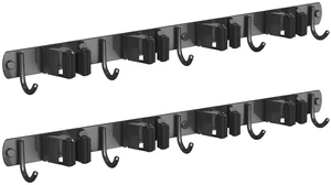 2 Pack Mop and Broom Holder Wall Mount for Kitchen Garden Garage Laundry Non-slip Broom Hanger Wall Mount, Stainless Steel, Heavy Duty Mop Broom Organizer, Black, 4R5H 2 Pack Mop and Broom Holder Wall Mount for Kitchen Garden Garage Laundry Non-slip Broom Hanger Wall Mount, Stainless Steel, Heavy Duty Mop Broom Organizer, Black, 4R5H