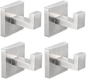 4-Pack Towel Hooks Hand Towel Holder Bathroom Robe Hanger Silver Brushed Silver Square Coat Hook Wall Mount Heavy Duty Stainless Steel Hat Hook for Living Room Bedroom Kitchen Closet 4-Pack Towel Hooks Hand Towel Holder Bathroom Robe Hanger Silver Brushed Silver Square Coat Hook Wall Mount Heavy Duty Stainless Steel Hat Hook for Living Room Bedroom Kitchen Closet