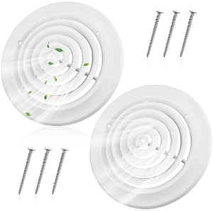 2 Pcs 10 Inch Round Vent Cover, White Ceiling Diffuser with Screws Outer Dimensions 13-15/16", HVAC Vent Duct Register Cover, Replacement Exhaust Fan Covers for Home Office Kitchen Ventilation 2 Pcs 10 Inch Round Vent Cover, White Ceiling Diffuser with Screws Outer Dimensions 13-15/16", HVAC Vent Duct Register Cover, Replacement Exhaust Fan Covers for Home Office Kitchen Ventilation