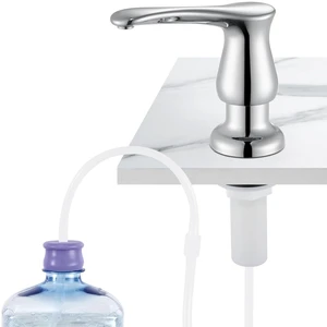 Kitchen Sink Soap Dispenser Chrome, G086C-G Chrome Under Sink Soap Dispenser with 40" Silicone Extension Tube, Say Goodbye to Frequent Refills Kitchen Sink Soap Dispenser Chrome, G086C-G Chrome Under Sink Soap Dispenser with 40" Silicone Extension Tube, Say Goodbye to Frequent Refills