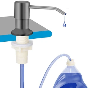 Dish Soap Dispenser for Kitchen Sink, Countertop Sink Soap Dispenser Water Pump with 47 No-Spill Extension Tube Kit Design for Kitchen Bathroom, No More Refills Gray Dish Soap Dispenser for Kitchen Sink, Countertop Sink Soap Dispenser Water Pump with 47 No-Spill Extension Tube Kit Design for Kitchen Bathroom, No More Refills Gray
