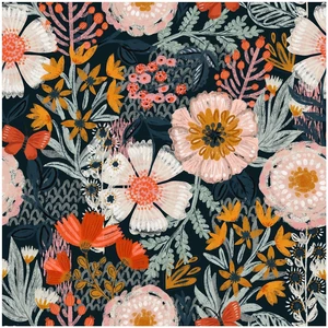 Navy Floral Peel and Stick Wallpaper Boho Mural 17.3in x 32.8ft Vintage Textured Wall Paper Renter Friendly Removable Blue Pink Orange for Bathroom Bedroom Nursery Botanical Contact Paper Navy Floral Peel and Stick Wallpaper Boho Mural 17.3in x 32.8ft Vintage Textured Wall Paper Renter Friendly Removable Blue Pink Orange for Bathroom Bedroom Nursery Botanical Contact Paper