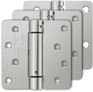 3 Pack Self Closing Door Hinges 4 Inch, Adjustable Tension Spring Loaded Door Hinges for Garage/Front/Back Doors, 1/4'' Radius Corners, Fit Left/Right Hand Doors, UL Listed 3 Pack Self Closing Door Hinges 4 Inch, Adjustable Tension Spring Loaded Door Hinges for Garage/Front/Back Doors, 1/4'' Radius Corners, Fit Left/Right Hand Doors, UL Listed