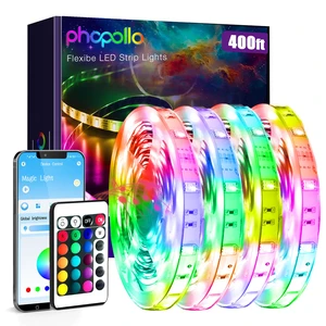 400FT LED Strip Lights RGB Color Changing for Bedroom 24V Bluetooth App Control, Music Sync, 4 Rolls 100ft, Kitchen Home Decor 400FT LED Strip Lights RGB Color Changing for Bedroom 24V Bluetooth App Control, Music Sync, 4 Rolls 100ft, Kitchen Home Decor