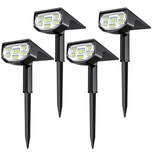 Solar Spot Lights Outdoor, Solar Lights Outdoor Waterproof IP68/30 LED/2 Modes,Solar Powered Spotlights,Landscape Lighting for Yard and Garden, Cool White,4 Pack Solar Spot Lights Outdoor, Solar Lights Outdoor Waterproof IP68/30 LED/2 Modes,Solar Powered Spotlights,Landscape Lighting for Yard and Garden, Cool White,4 Pack
