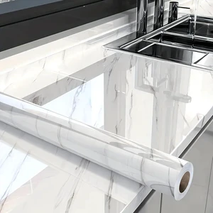 Glossy Marble Contact Paper Peel and Stick Wallpaper 23.6x197 Self Adhesive Removable Wallpaper White Contact Paper for Countertops Waterproof for Kitchen Cabinet Decor Vinyl Roll Glossy Marble Contact Paper Peel and Stick Wallpaper 23.6x197 Self Adhesive Removable Wallpaper White Contact Paper for Countertops Waterproof for Kitchen Cabinet Decor Vinyl Roll