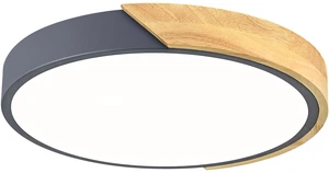 Modern LED Ceiling Light, Minimalist Wood Flush Mount Ceiling Light Fixture, 4000K Not Dimmable, Circle Lighting Lamp with Acrylic Lampshade for Bedroom Dining Room Laundry (Grey, 11.8'') Modern LED Ceiling Light, Minimalist Wood Flush Mount Ceiling Light Fixture, 4000K Not Dimmable, Circle Lighting Lamp with Acrylic Lampshade for Bedroom Dining Room Laundry (Grey, 11.8'')