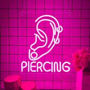 Ear Piercing Neon Sign, Cool Pink Dimmable LED Creative Ear Earring Neon Light, Tattoo Studio Barber Salon Massage SPA Shop Neon Light Decoration, Suitable Gift For Young People And Girls(13 * 11in) Ear Piercing Neon Sign, Cool Pink Dimmable LED Creative Ear Earring Neon Light, Tattoo Studio Barber Salon Massage SPA Shop Neon Light Decoration, Suitable Gift For Young People And Girls(13 * 11in)
