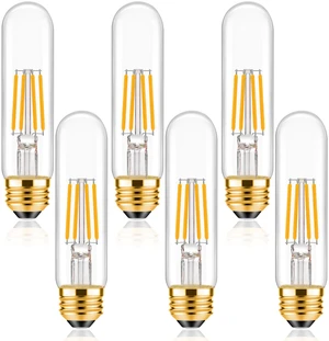 E26 T10 LED Bulb 4 Watt Equivalent 40W Warm White 2700K Tubular Bulbs for Desk Lamp,Bedbroom Bathroom, 6 Pack E26 T10 LED Bulb 4 Watt Equivalent 40W Warm White 2700K Tubular Bulbs for Desk Lamp,Bedbroom Bathroom, 6 Pack